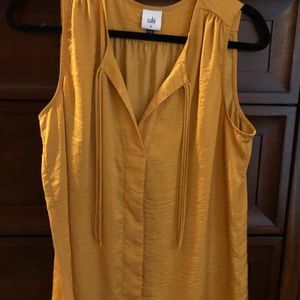 Yellow sleeveless blouse